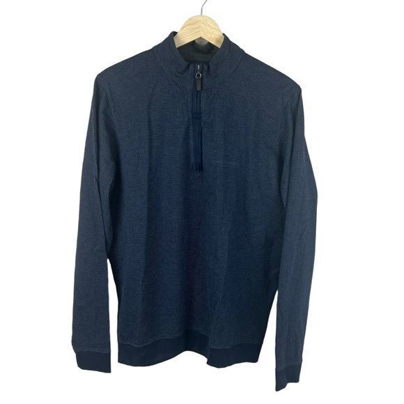 J Mclaughin Womens Blue White Dot Long Sleeve Quarter Zip Athletic Top Medium - Picture 1 of 4
